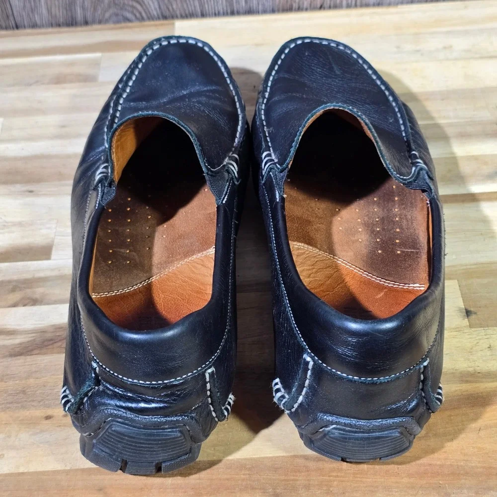 Johnston & Murphy McGuffey Loafer Black Leather Sheepskin Slip On Size 11 M Men‎
